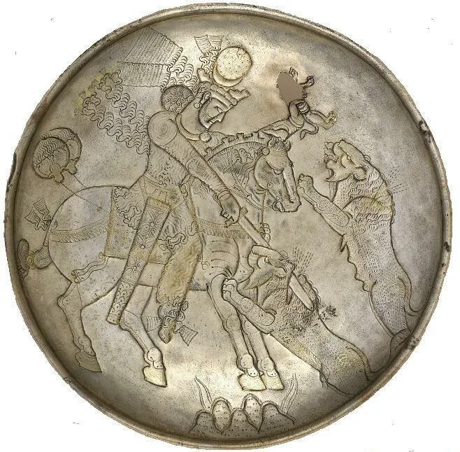 نقش شکار شیر توسط شاه ساسانی