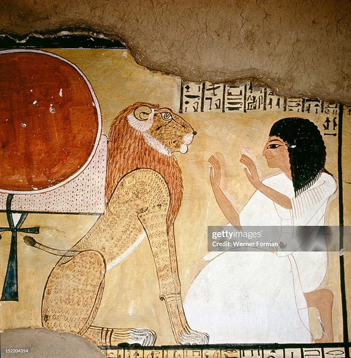 جزئیاتی از یک نقاشی در آرامگاه اینِره‌خا