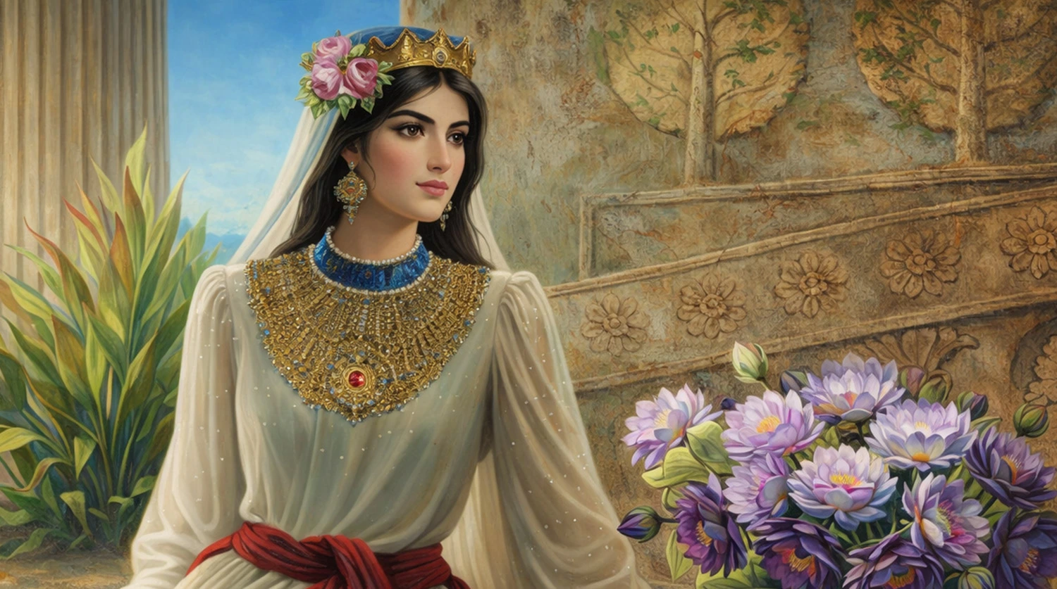 بانویی در تخت جمشید در حال برگزاری جشن دیگان