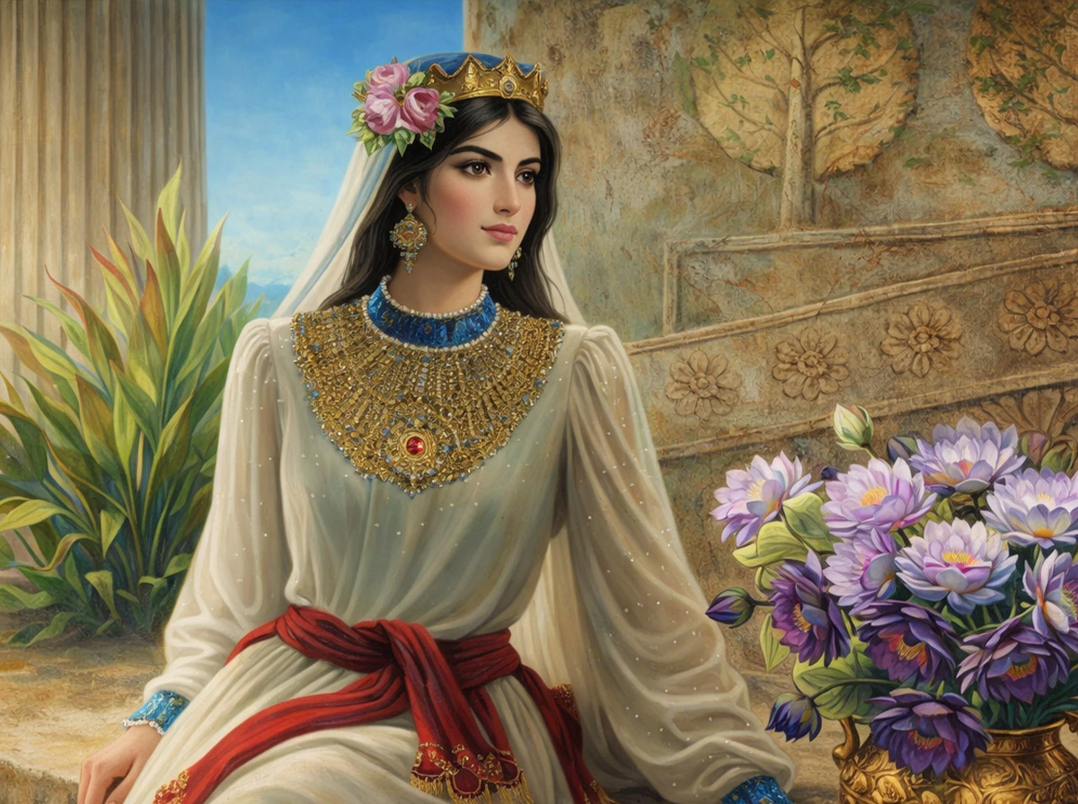 بانویی در تخت جمشید در حال برگزاری جشن دیگان