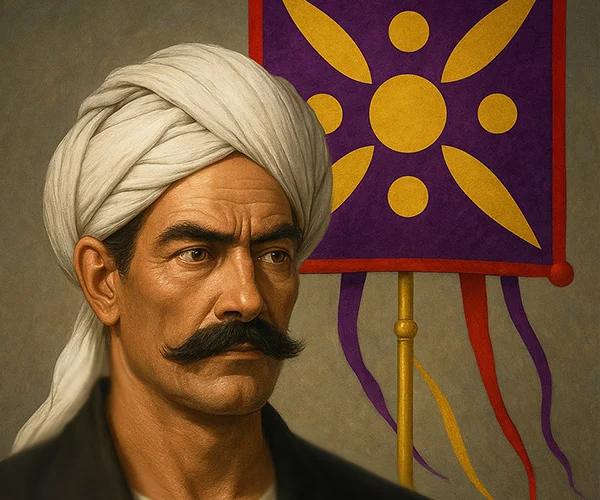 یعقوب لیث صفاری در کنار درفش کاویانی