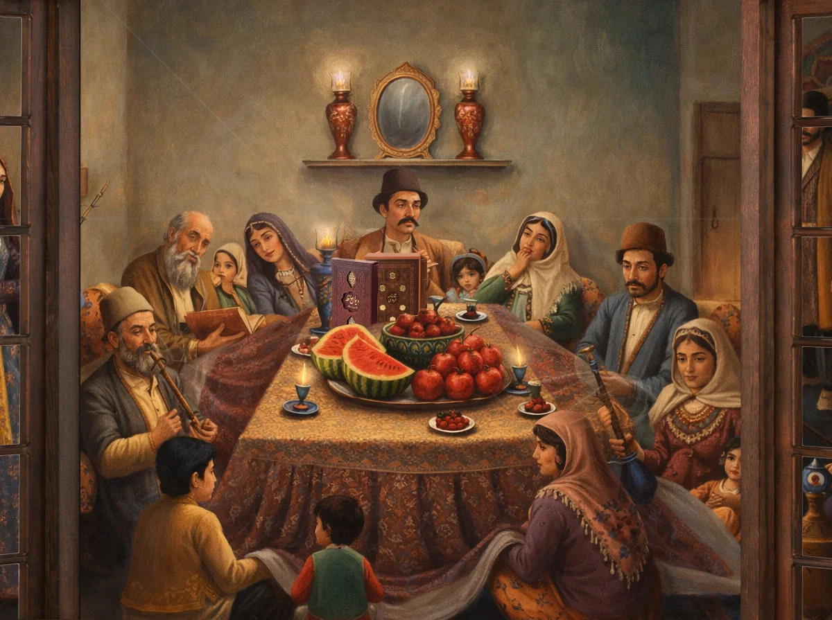 تصویری خیالی از یلدای ایرانی