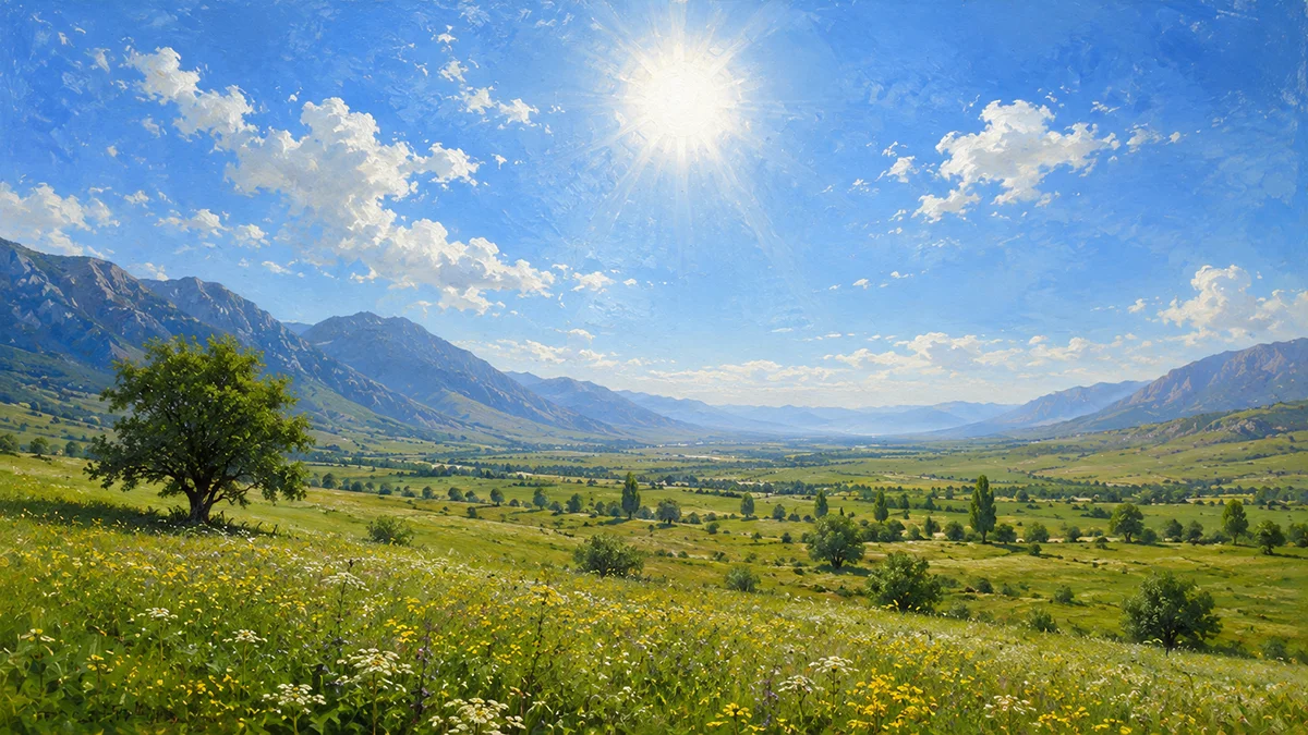 نقاشی از گرمای خورشید